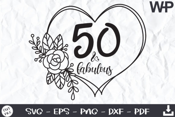 50th Birthday Floral Frame: A Digital Design Treasure