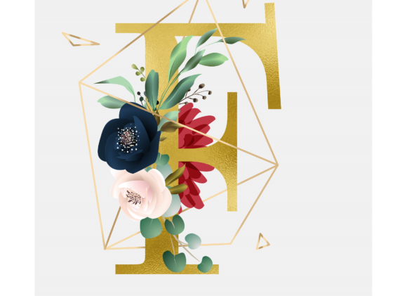 Alphabet F Floral Wreath Golden Foil: A Versatile and Elegant Design Element