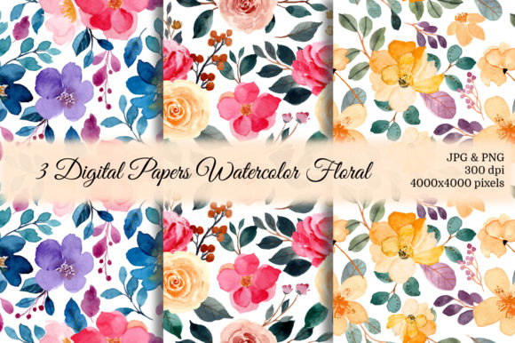 Discover the Beauty of Seamless Pattern Floral Watercolor 45 and Digital Papers