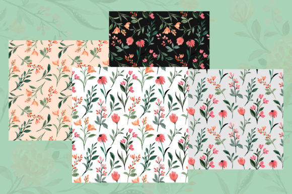 Discover the Elegance of Floral Pattern Digital Paper Watercolor