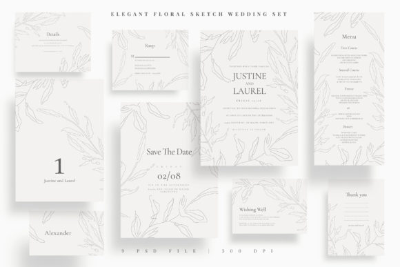 Elegant Floral Sketch Wedding Set: A Strategic Tool for Memorable Celebrations