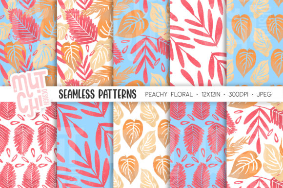 Embrace Elegance with Peachy Floral Seamless Patterns