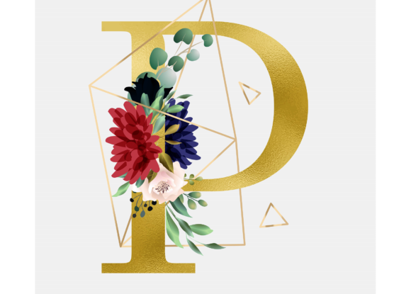 Embracing Elegance: The Versatility of the Alphabet P Floral Wreath Golden Foil