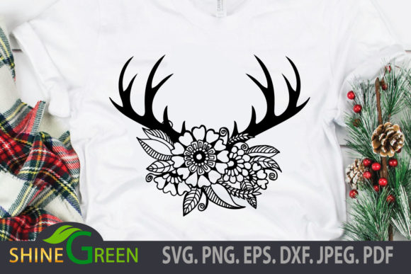 Floral Reindeer SVG for Festive Decor