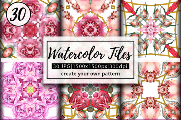 Watercolor Floral Pattern Tiles: A Versatile Tool for Creative Projects